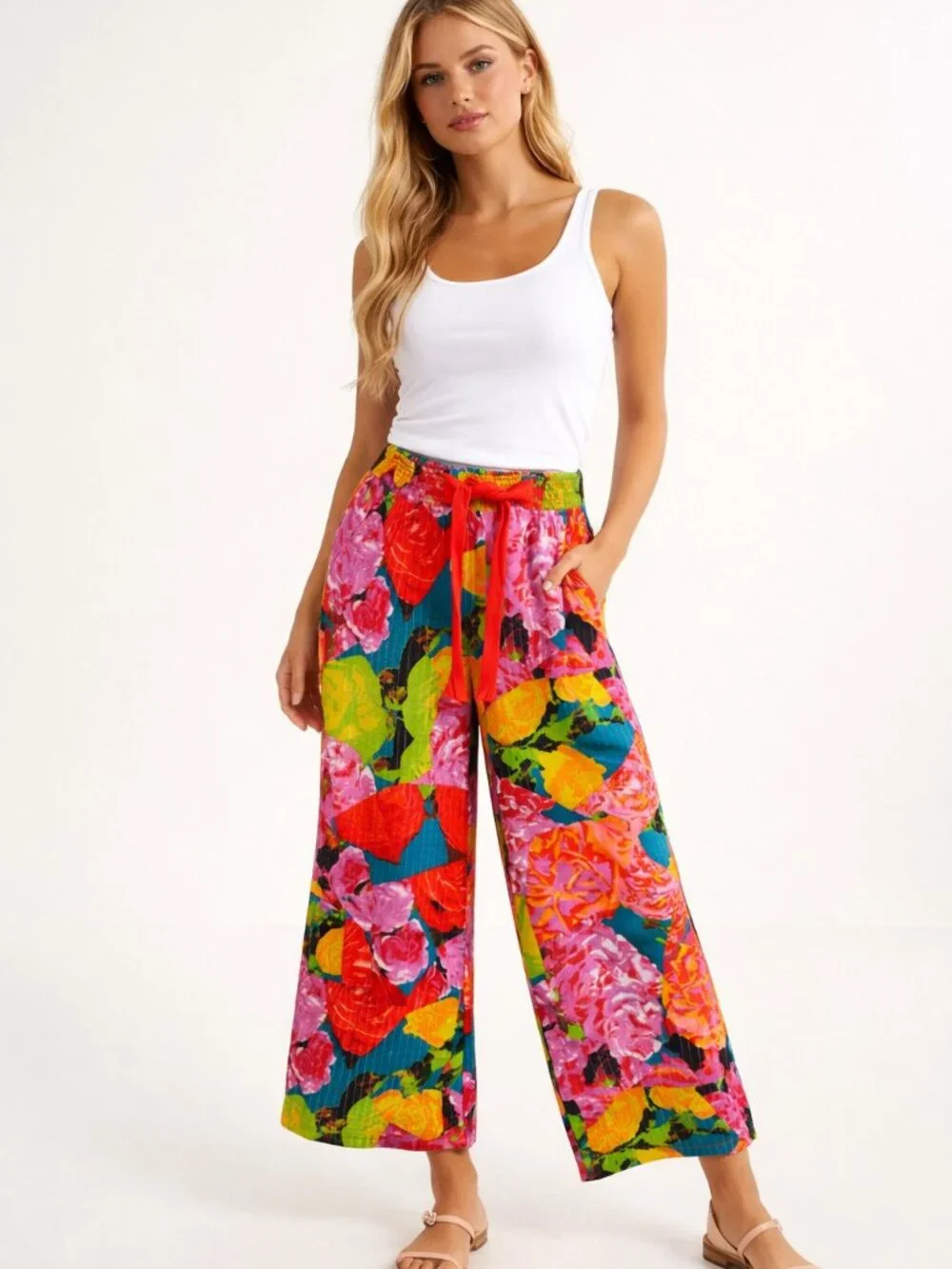 Lilka anthropologie Floral Wide-Leg Pants Size Small 36356